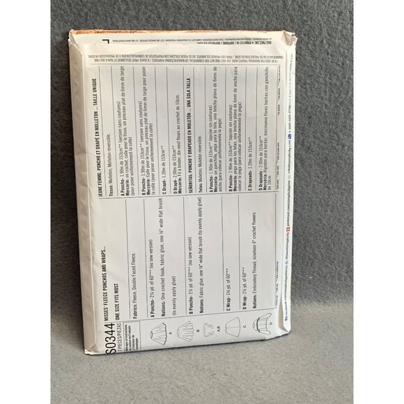 Simplicity Misses Ponchos Coat Sewing Pattern sz OS S0344 - uncut - Picture 2 of 4